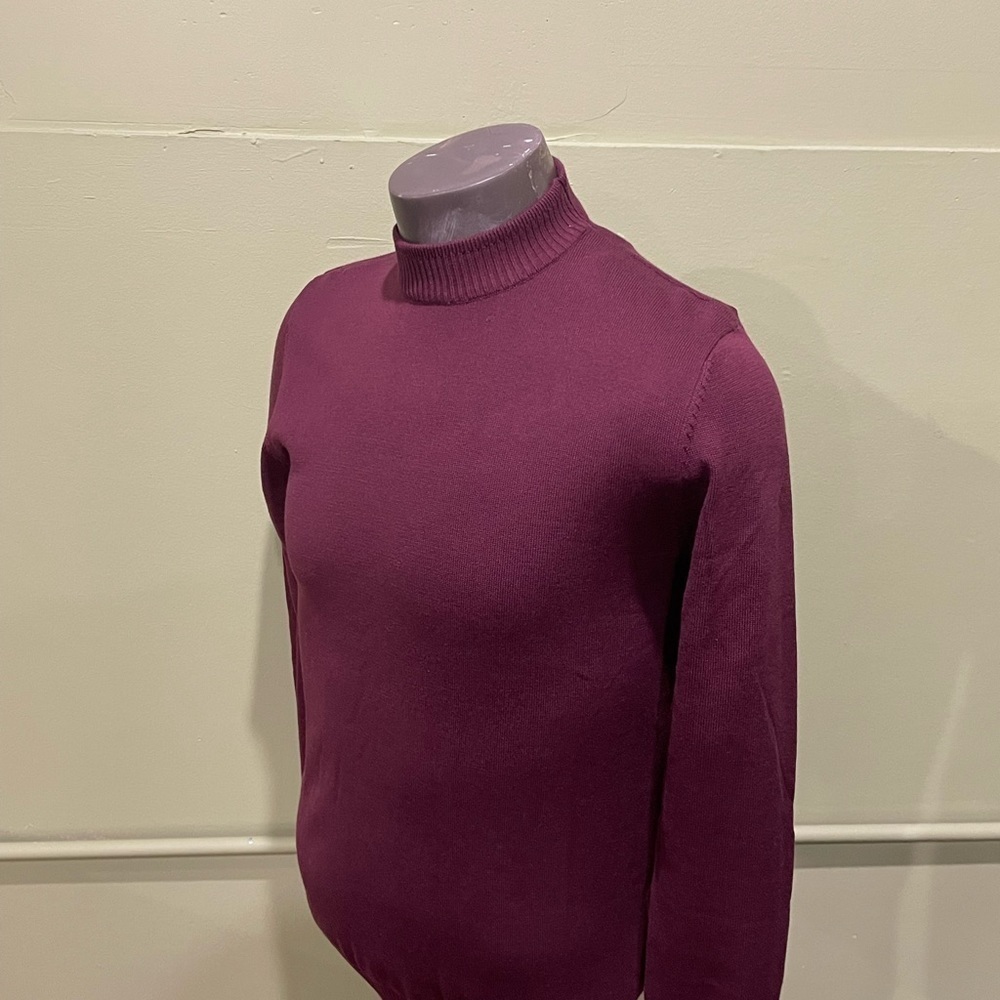 Lavane sweater shirt mock neck burgundy regular fit - Picture 2 of 3